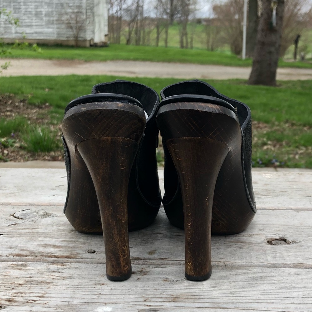 Gucci Horsebit Clogs 8.5 Black Shoes Vintage Mules - Picture 9 of 14